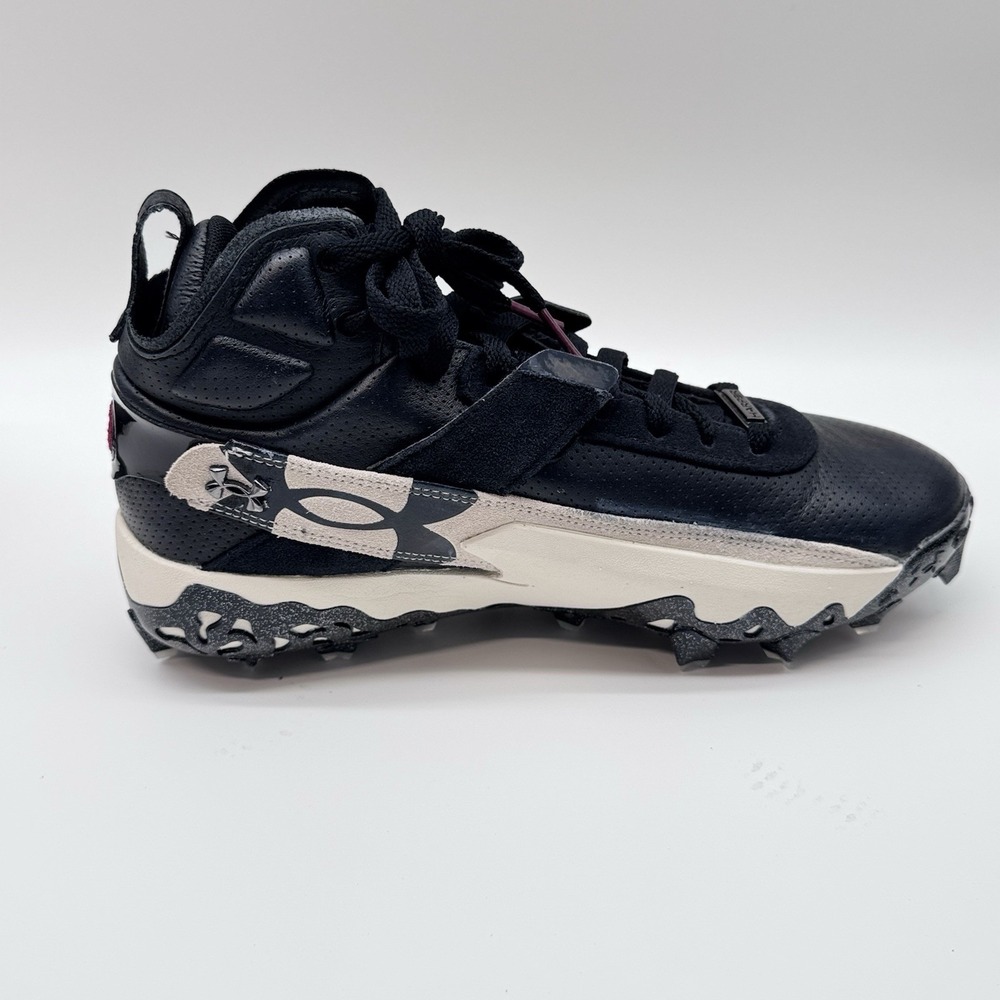 Size 7M-Under Armour Mens Harper‎ 10 Pro Mid Baseball Cleats Shoes,Black/White
